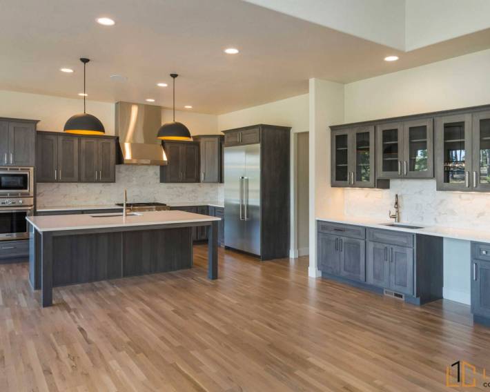 family room and kitchen
